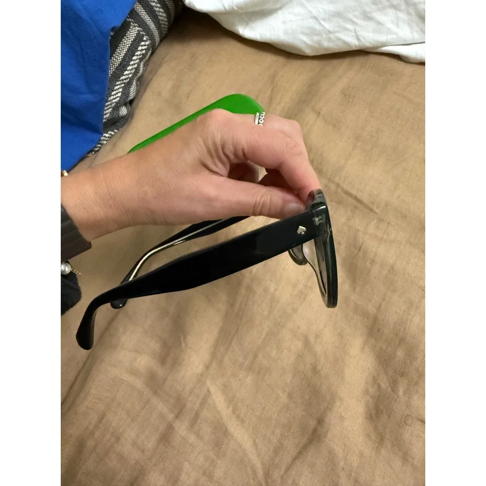 Kate Spade Belah/S Black Cat Eye Sunglasses Gold Glitter Detail